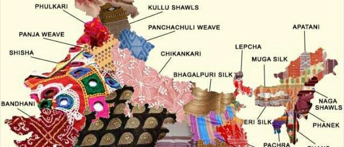 Map of India's regional textile and handloom traditions