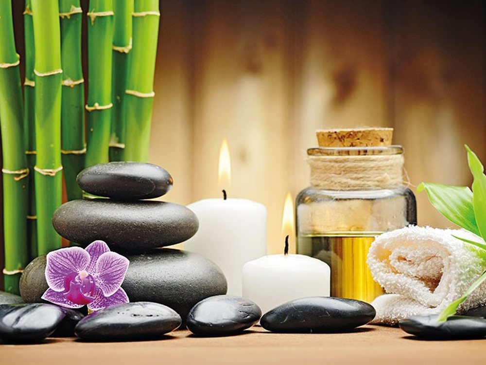Spa stones, candles and wellness products sourced through INDUS CIRCLE